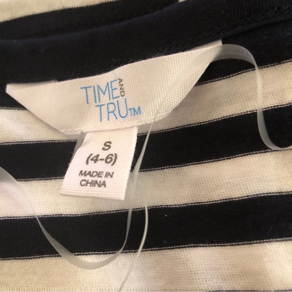 TIME & TRU Womens Tank Top Size Small 4-6 Striped Ruched Front New - Picture 5 of 7